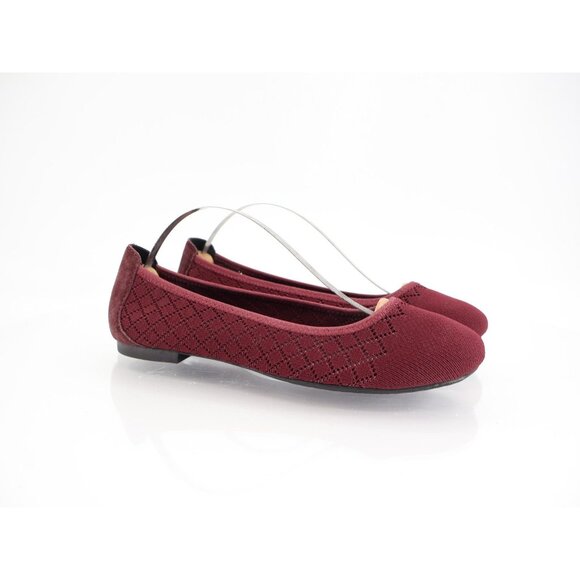 Born Women's Ballet Flats Size 6.5 Burgundy Red Knit Slip On Shoes Comfy Casual - Picture 1 of 14